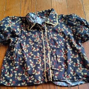 Floral Black Women's Shirt